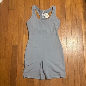 SKIMS Outdoor Mid Thigh Bodysuit Light Blue Women’s L NWT